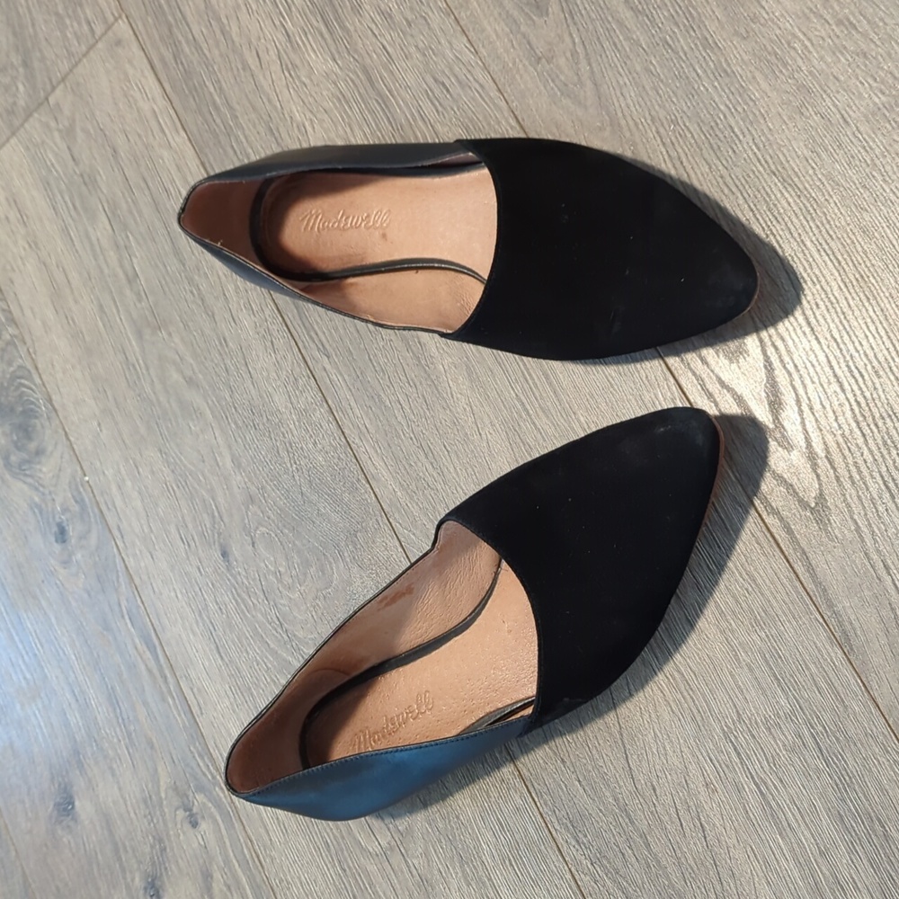 Madewell authentic leather suede pointed toe loafers